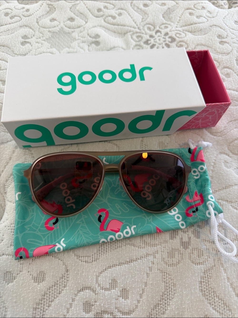 Goodr Women's Pink Aviator Sunglasses - Polarized Lens